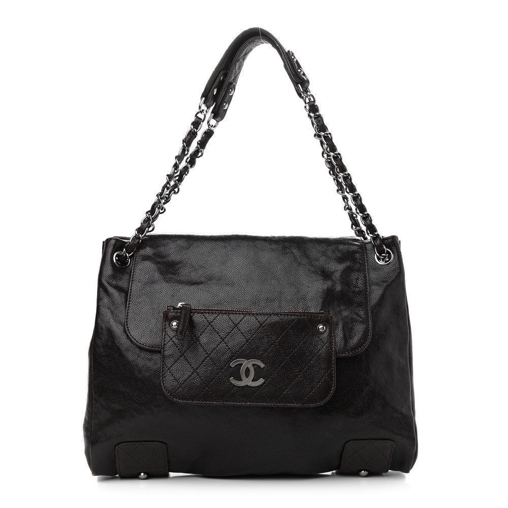 Caviar Pocket In The City Tote Dark Brown - Picture 1 of 9